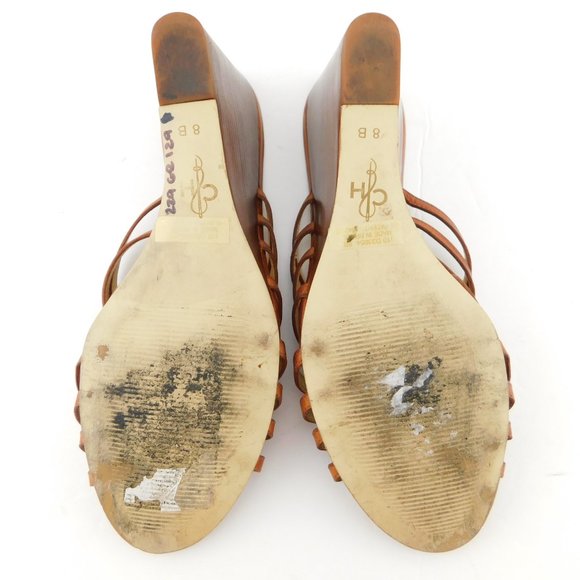 COLE HAAN Natural Brown Wedge Slide Sandals 8 - Picture 7 of 8